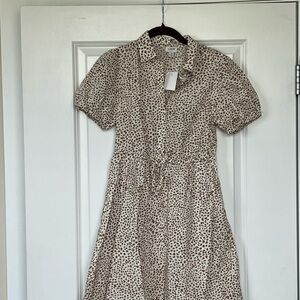 Leopard Print Button-Up Dress